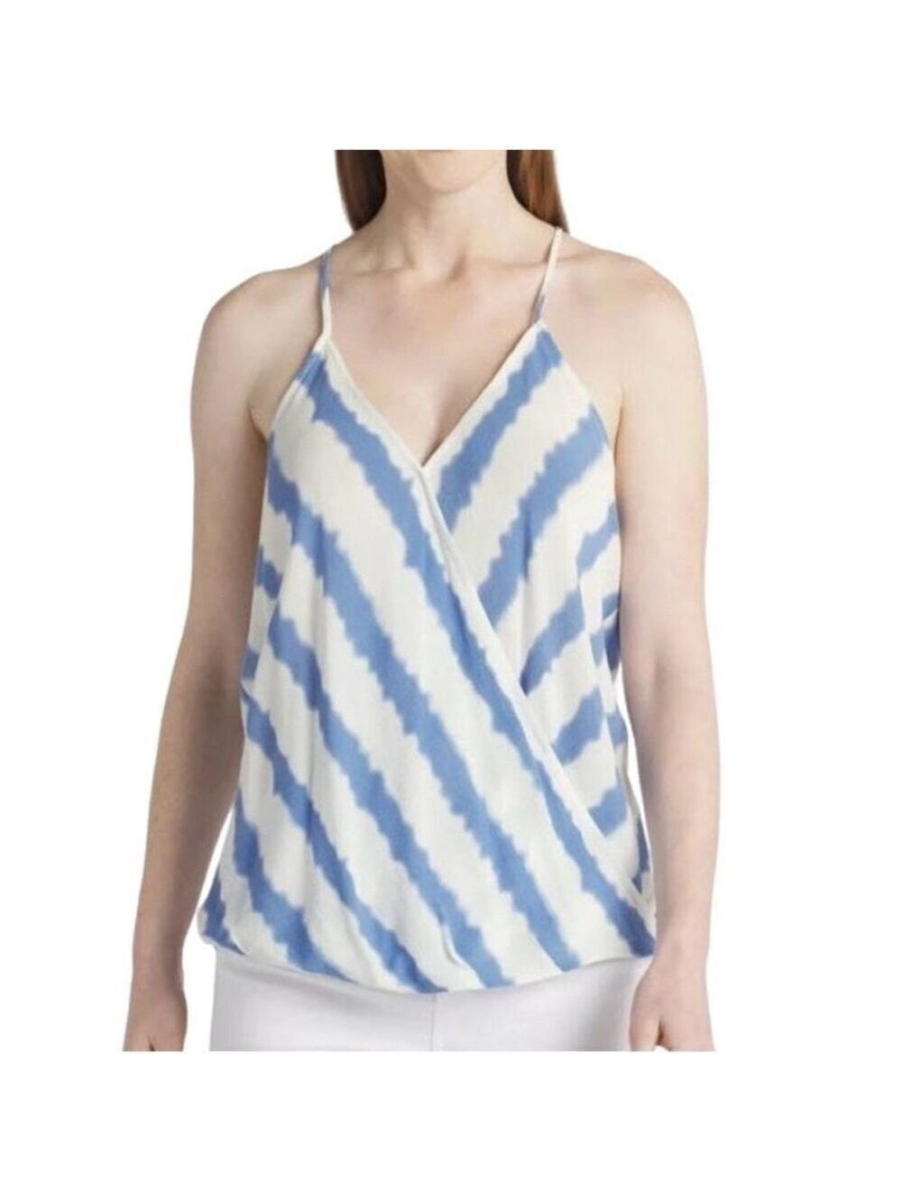 Market & Spruce Stitch fix Women’s  Blue/White Mac Surplice Top Size: XXL NWT
